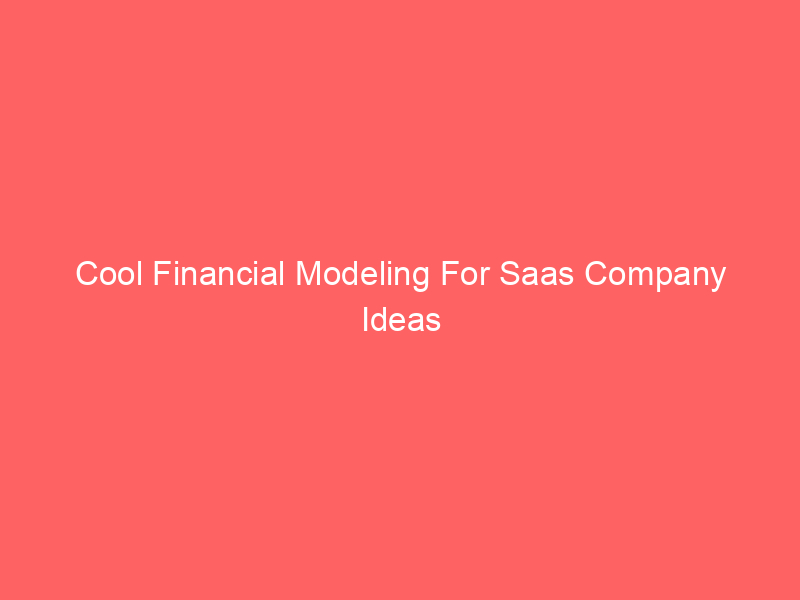 Cool Financial Modeling For Saas Company Ideas